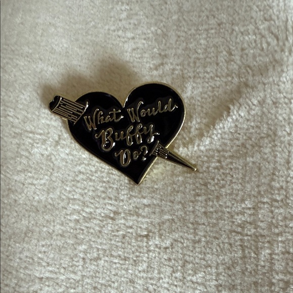Accessories - What Would Buffy Do? Black Heart Enamel Pin